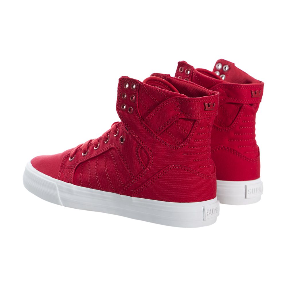 Baskets Montantes Supra SkyTop Rouge Red/White Femme | VQJ-56042380